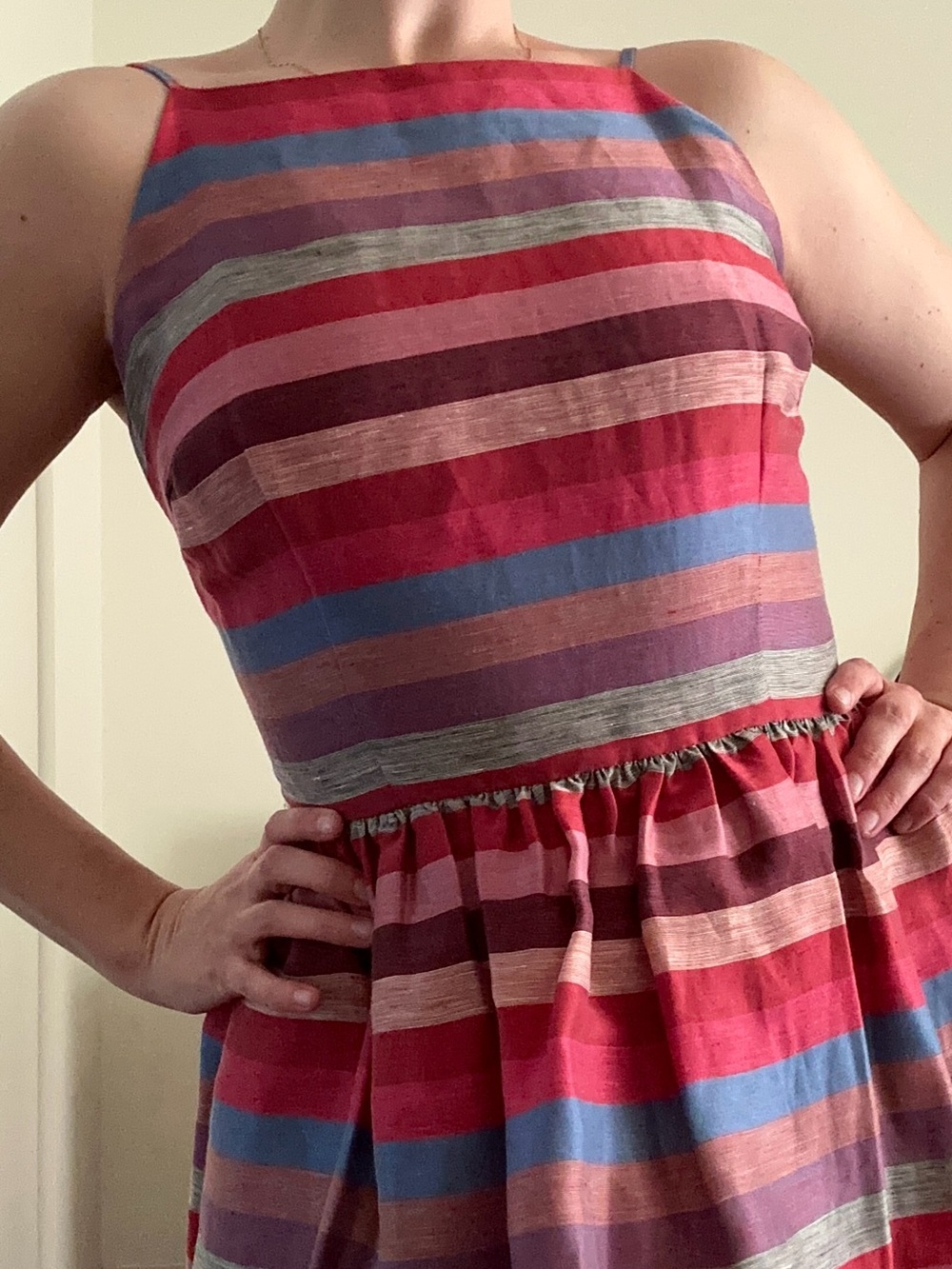 bebe Multicolor Striped Sleeveless Dress with Pockets - Picture 2 of 6